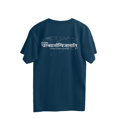 Charanmarganvijanati White World Map Overhalf T-shirt