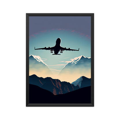 Airplane over Mountains Poster