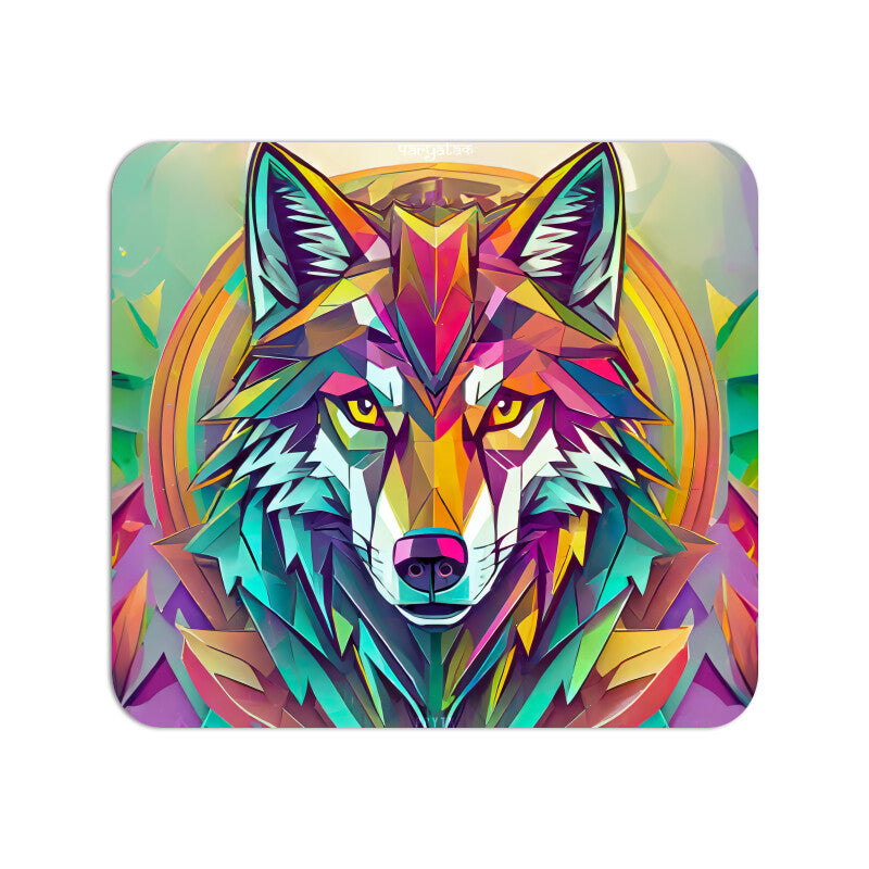 Colorful Wolf Light Mouse Pad