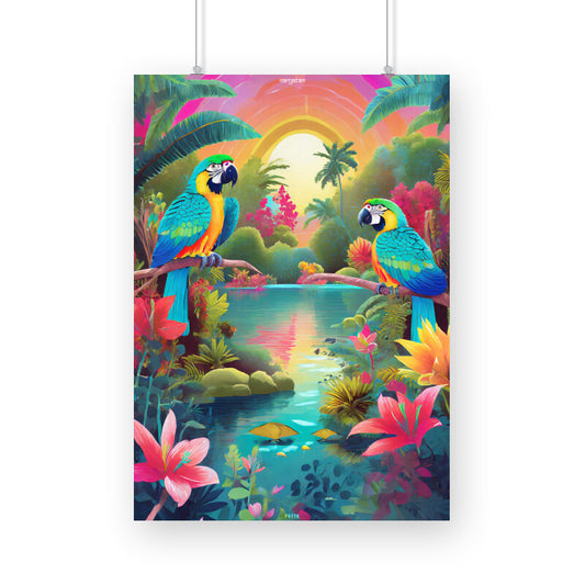 Parrots Magic Garden Poster