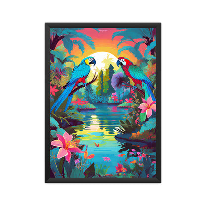 Parrots Magic Lake Poster
