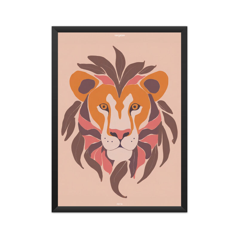 Leafy Lion Face Poster
