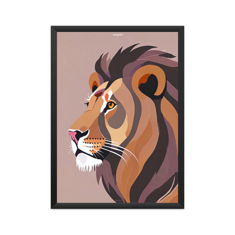 Lion Side Face Poster