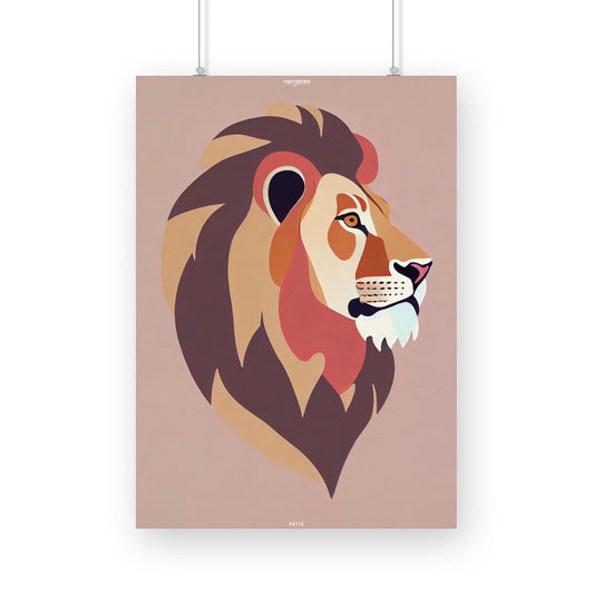 Lion Full Face Poster