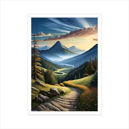 Winding Path in Mountains Poster