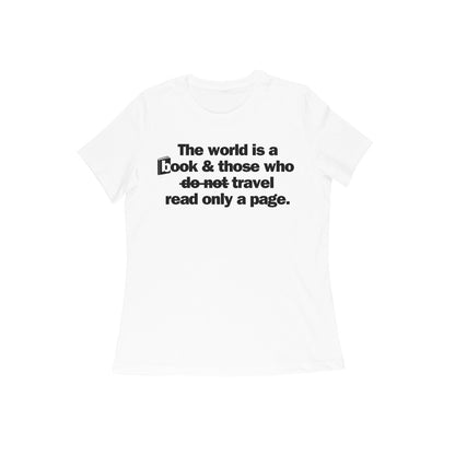 The world is a book... Black Text Women's T-shirt