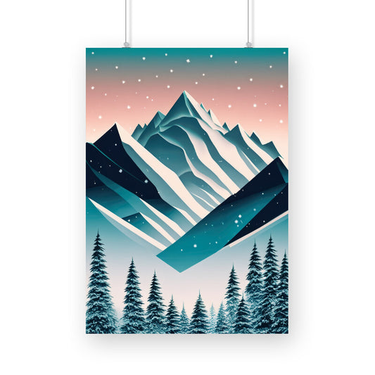 Snowfall Mountains Poster