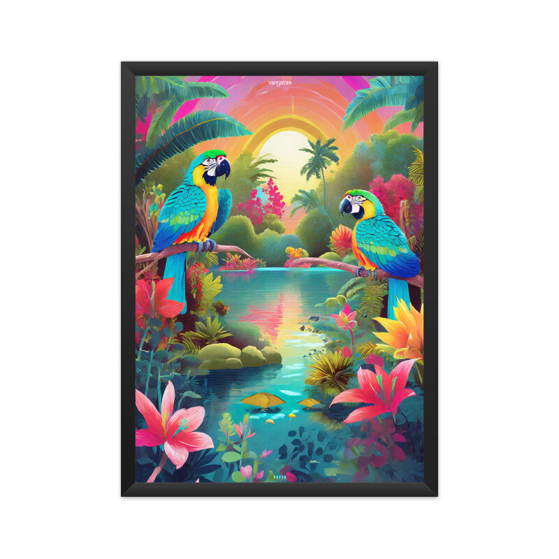 Parrots Magic Garden Poster