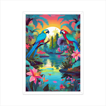 Parrots Magic Lake Poster