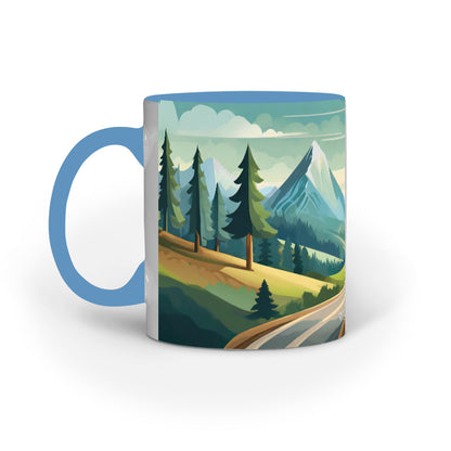 Mountains With Winding Road Printed Mug