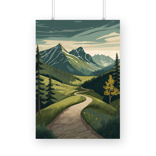 Stone Path in Mountains Poster